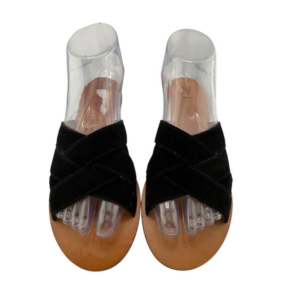 Frye Women's Carla Black Suede Criss Cross Open Toe Sandal Size 7 M NWB - Picture 5 of 9